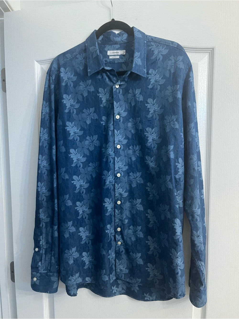 J.Lindeberg Blue Floral Short-Sleeve Shirt